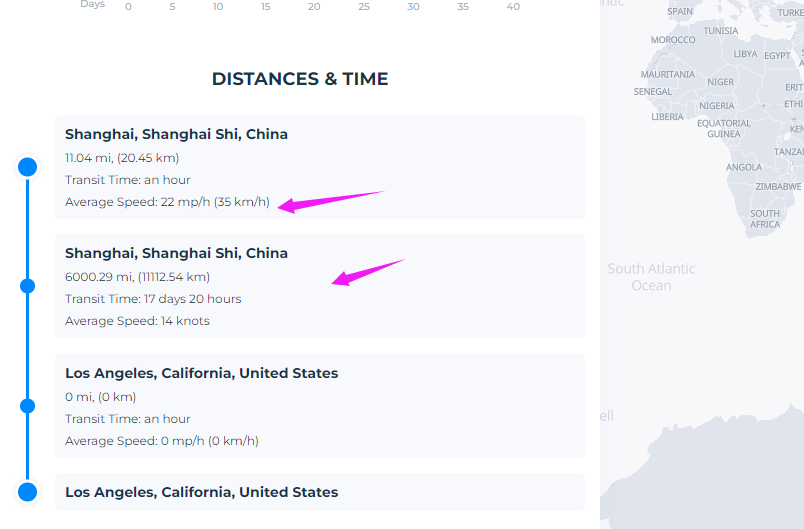 如何查询港口之间或机场之间的距离？